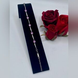 Brosway Genuine Pink Sapphire 925 Silver Italian Link Bracelet